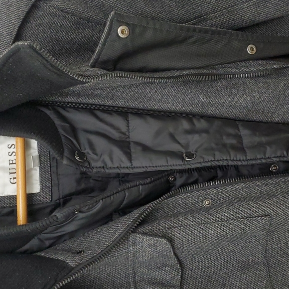 Guess Men's Wool-blend Quilted Coat - Picture 2 of 3